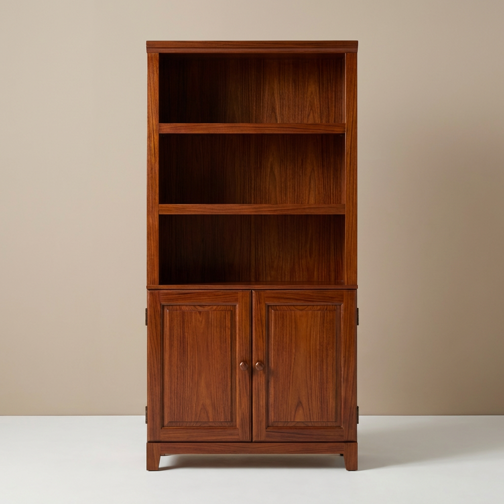 Sauder Transitional 3-Shelf 2-Door Bookcase