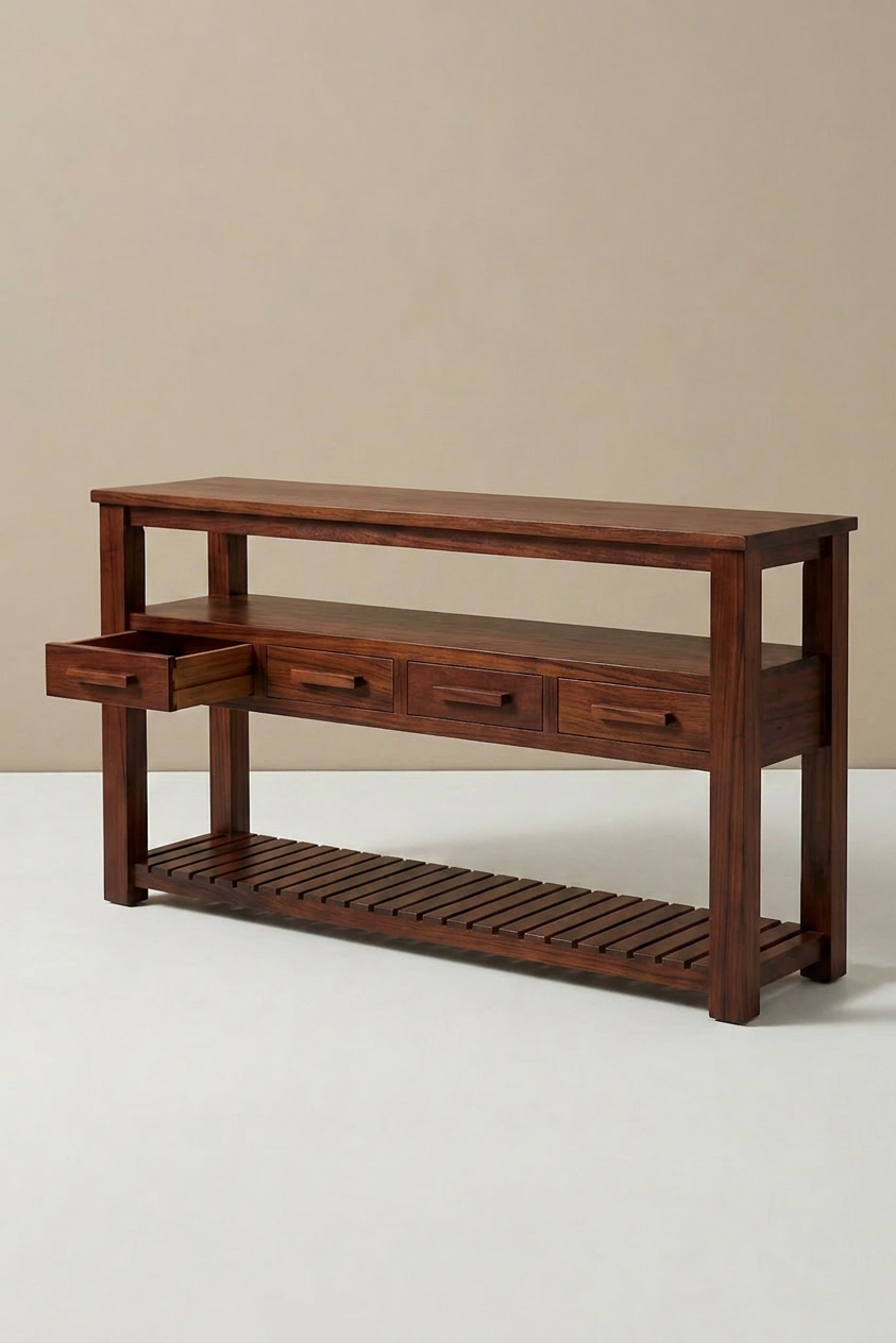 EUROCO Console Table with 4 Drawers