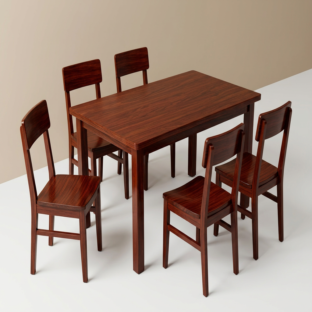 5-Piece Modern Dining Table Set for 4