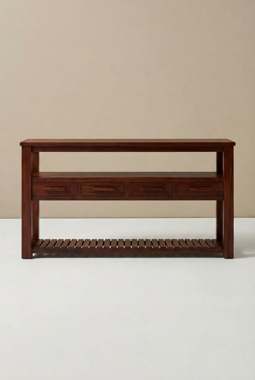 EUROCO Console Table with 4 Drawers