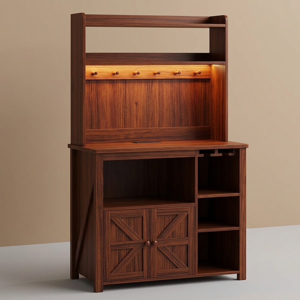 Itaar 35.4" Coffee Bar Cabinet Baker's Rack