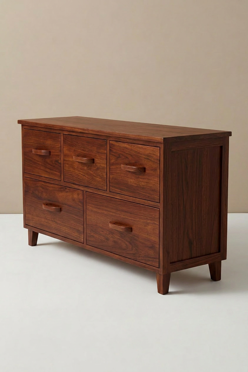 CONCETTA 5-Drawer Fabric Dresser TV Stand