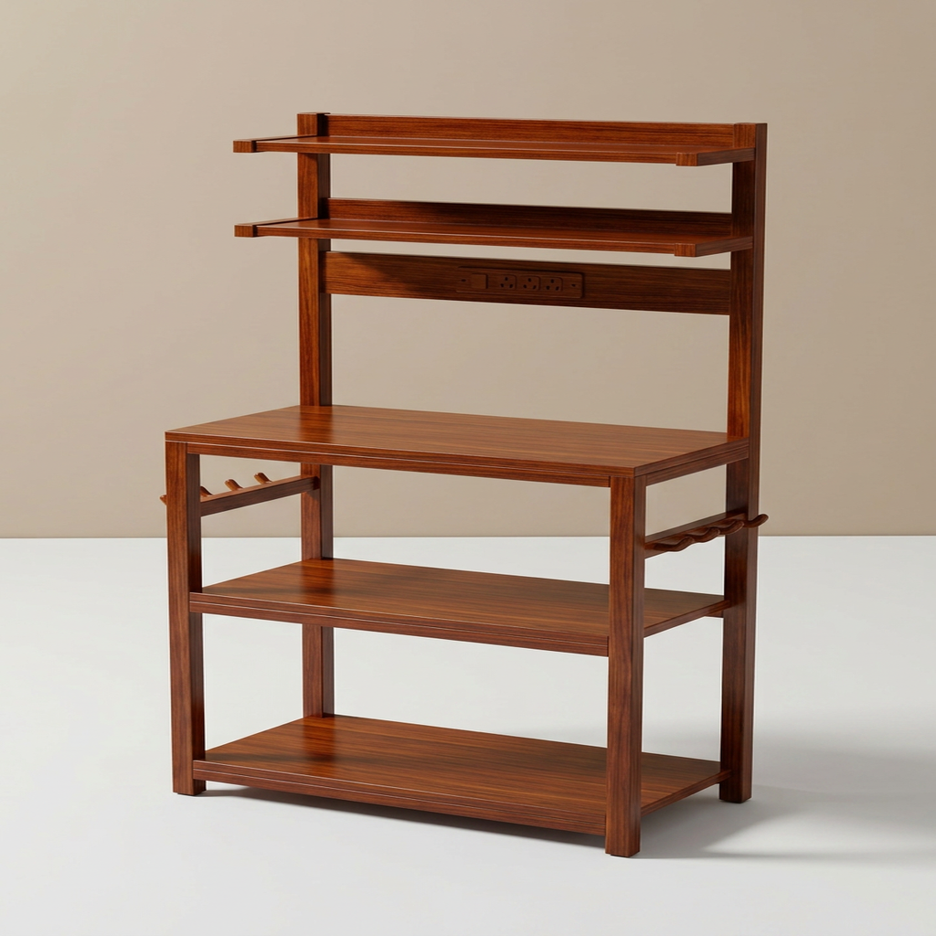 Homieasy 5-Tier Baker's Rack with Power Outlets & LED Lights