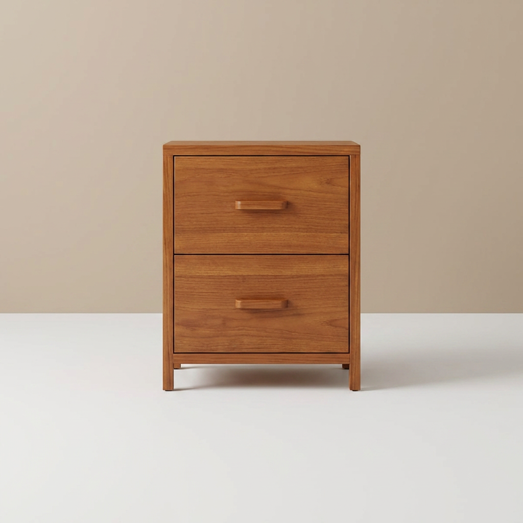 Eunos White 2-Drawer Nightstand