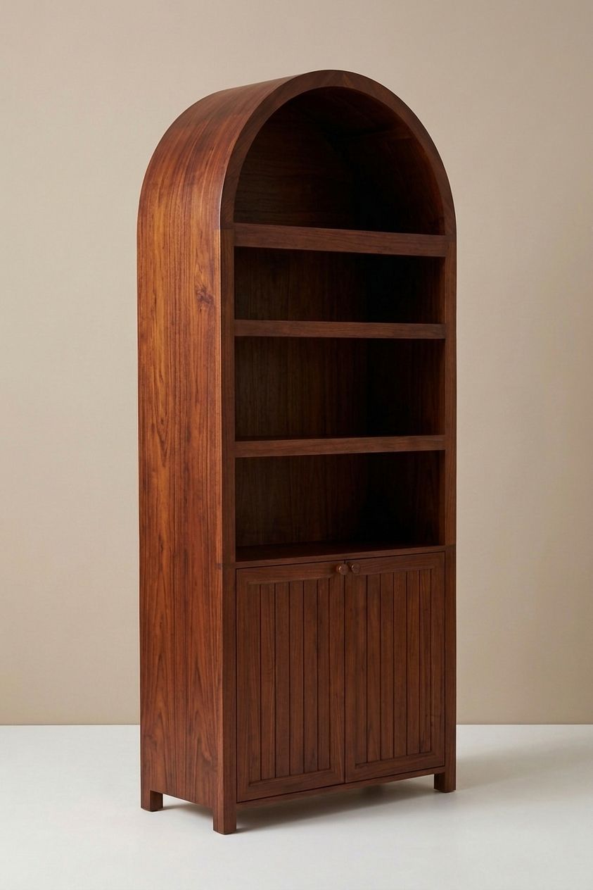 81" Tall Arched 6-Tier Bookshelf Storage Cabinet