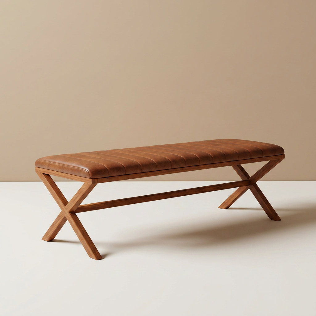 Duhome Upholstered Dining Bench with Metal Base