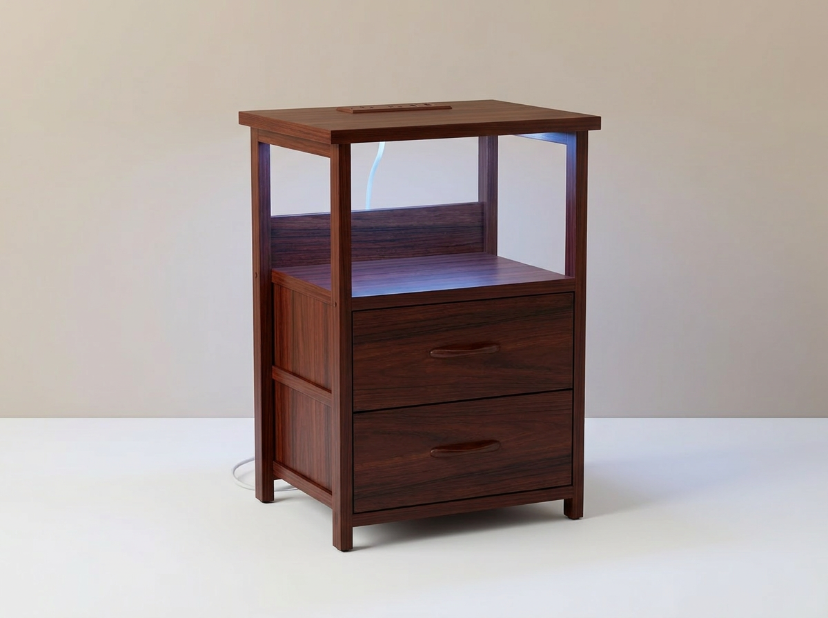 Fairy 2-Drawer Nightstand with Charging Station