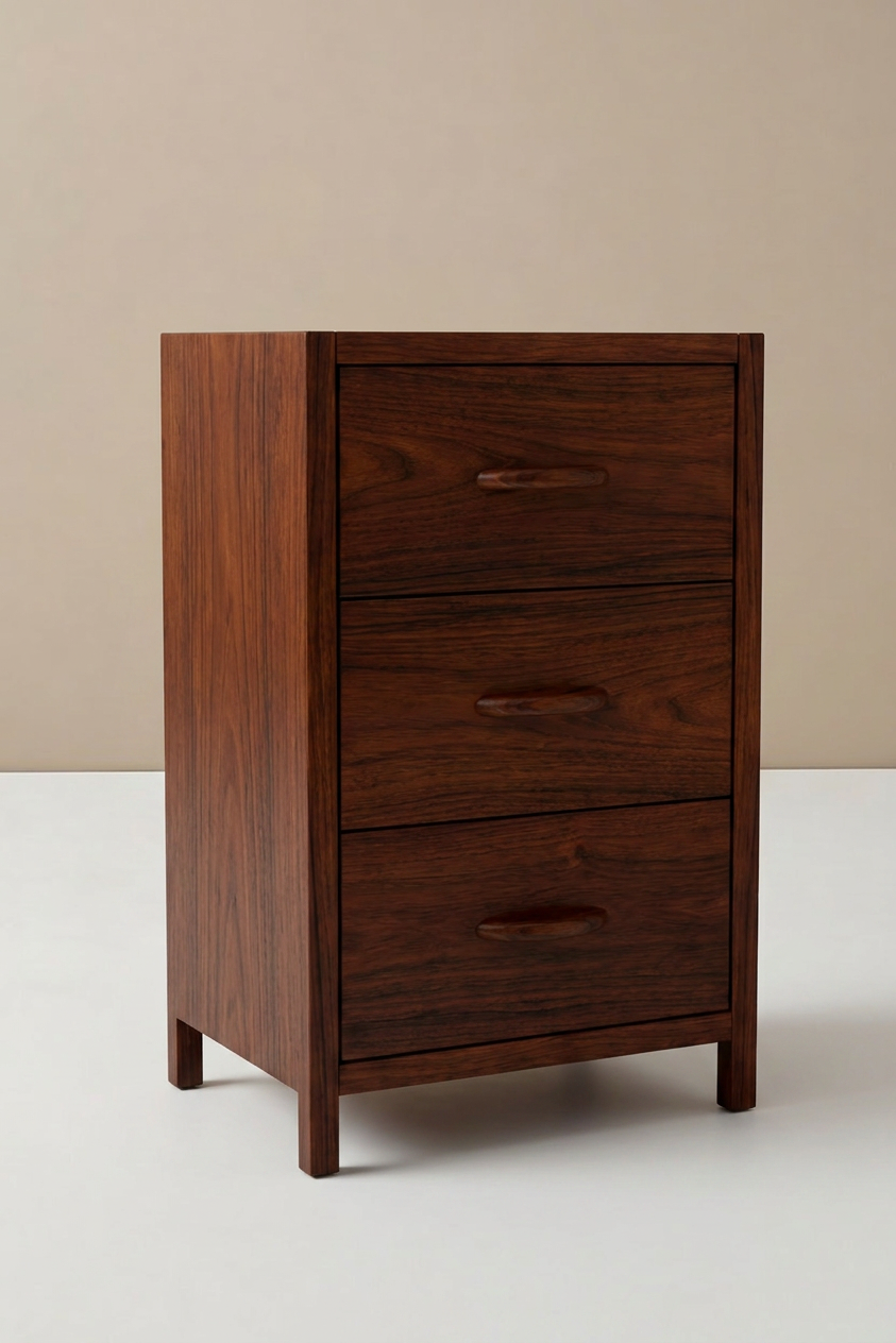 Eunos Black 3-Drawer Tall Nightstand