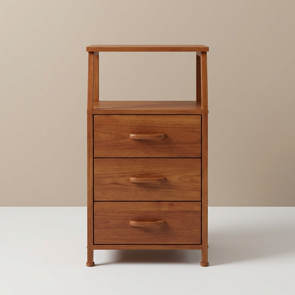 Eunos 3-Drawer Nightstand with Charging Station & LED