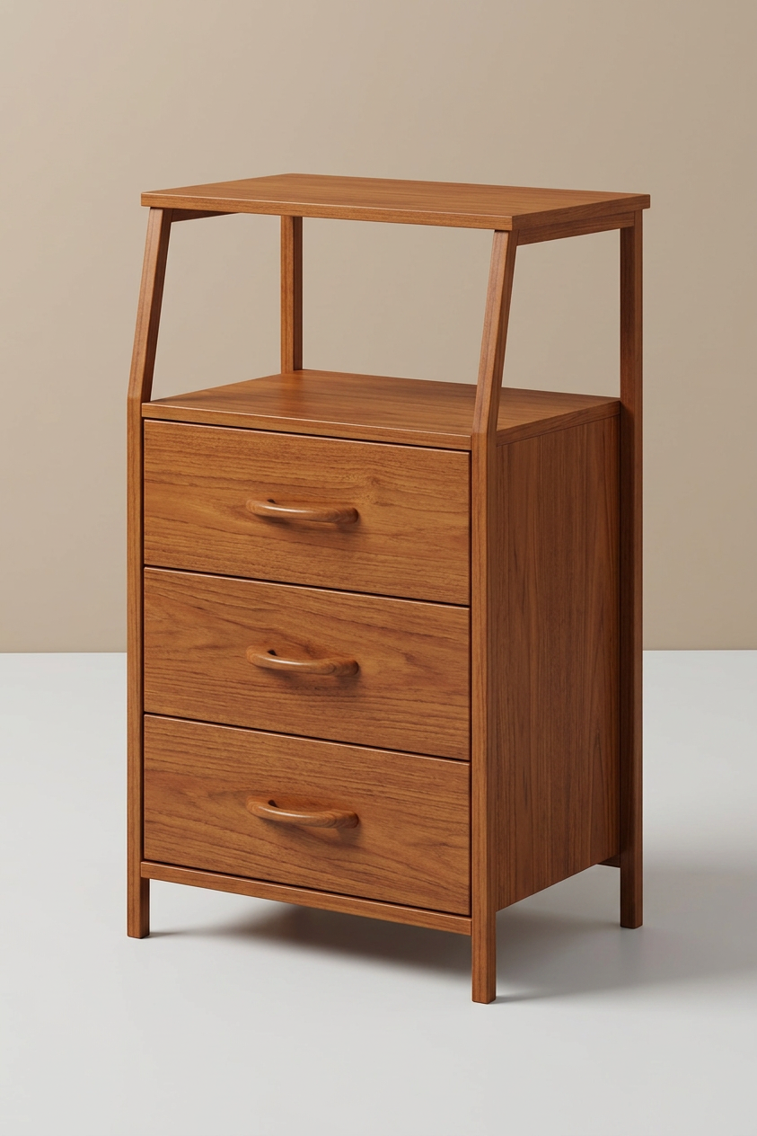 Eunos 3-Drawer Nightstand with Charging Station & LED