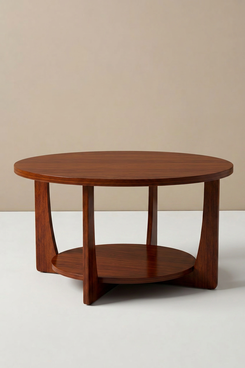 Foreate 31.5" 2-Tier Round Coffee Table