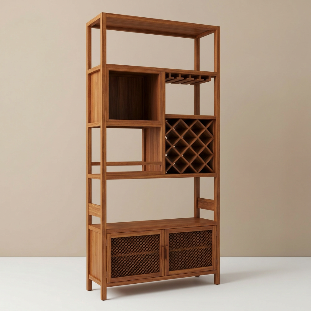 Homieasy 82.6" Tall Wine Bar Cabinet with LED & Power Outlets