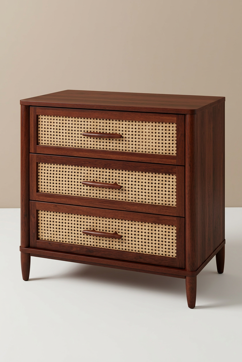 Better Homes & Gardens Springwood Caning 3-Drawer Nightstand