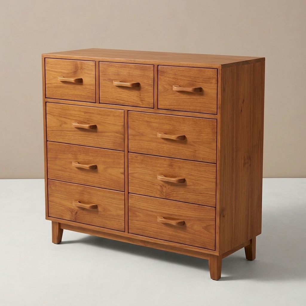 ACCVER 9-Drawer Wood Dresser