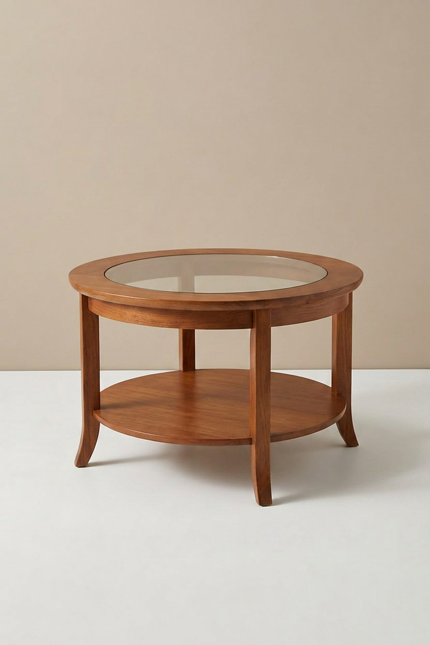 Winsome Wood Genoa Round Glass-Top Coffee Table